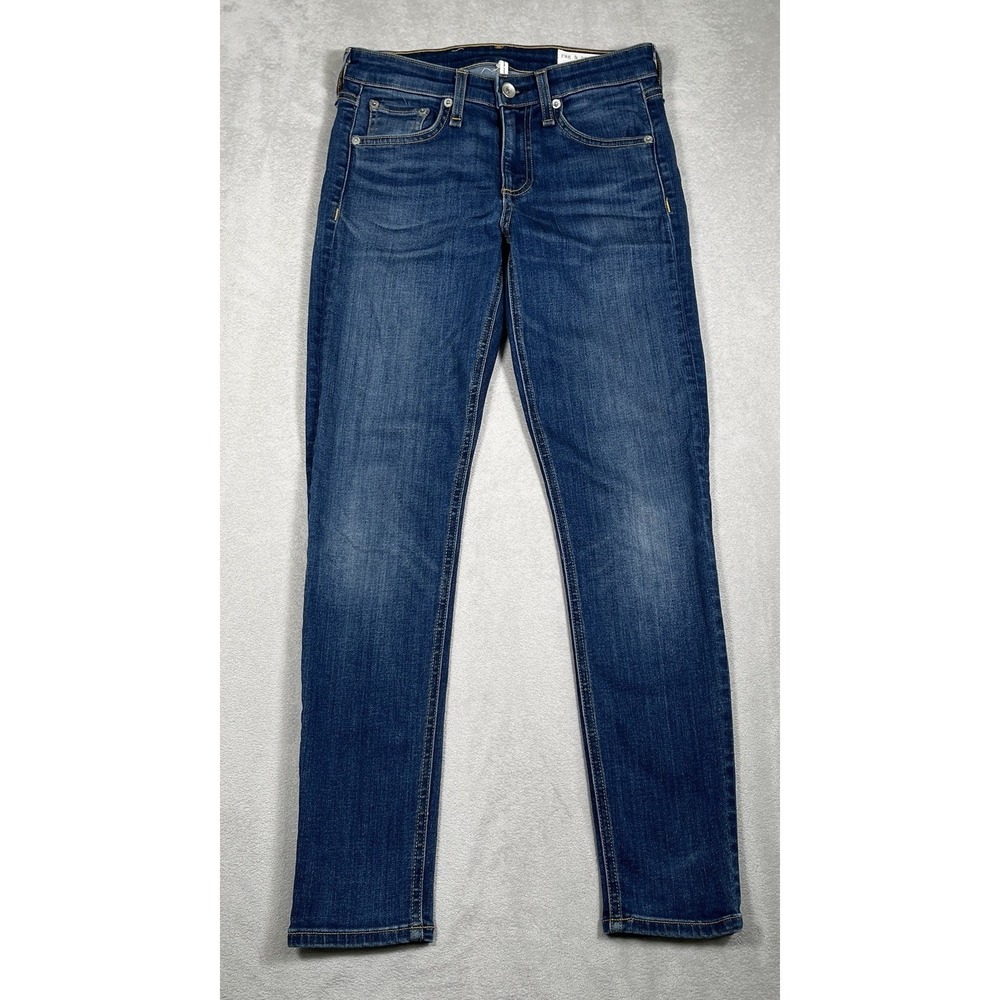Rag & Bone Cate‎ Mid Rise Ankle Skinny Jeans Women's Size 24 in Cliff Wash